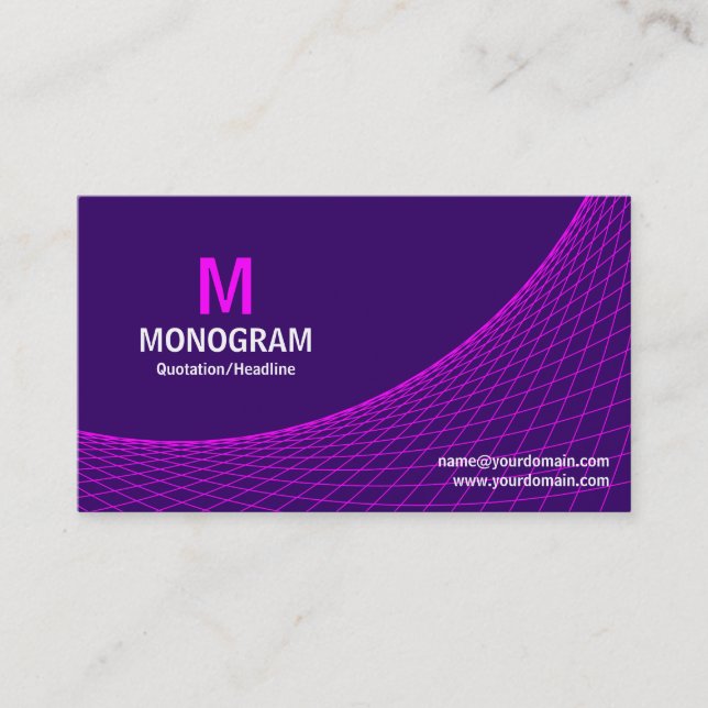 Curve - Magenta on Deep Purple Business Card (Front)