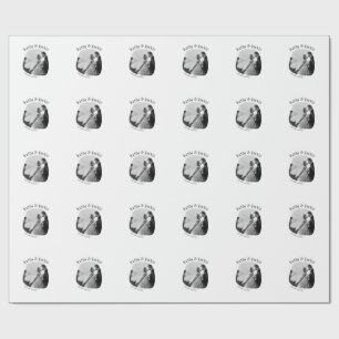 curve photo name wedding date romantic love simple wrapping paper