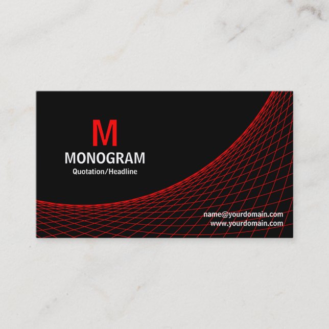 Curve - Red on Black Business Card (Front)