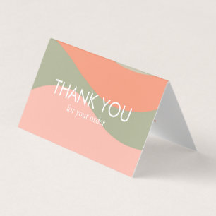 Curve Stripes Retro Minimalist Order Thank You  Business Card
