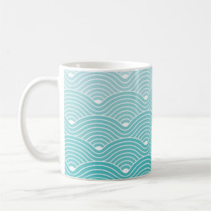 Curve Waves: Vintage Geometric Pattern Coffee Mug