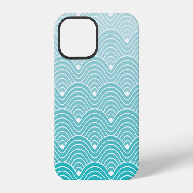 Curve Waves: Vintage Geometric Pattern iPhone Case (Back)