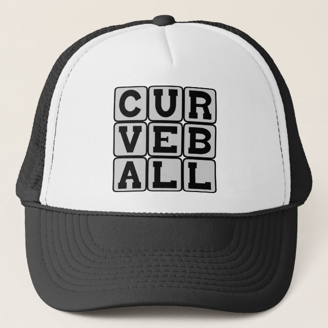 Curveball, Baseball Pitch Trucker Hat (Front)