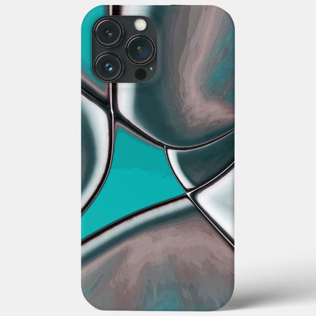 Curved and twisted old plate shapes beige to cyan  Case-Mate iPhone case (Back)