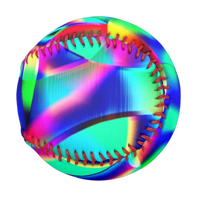 Curved and very colourful shapes, green prevails baseball (Back Left)