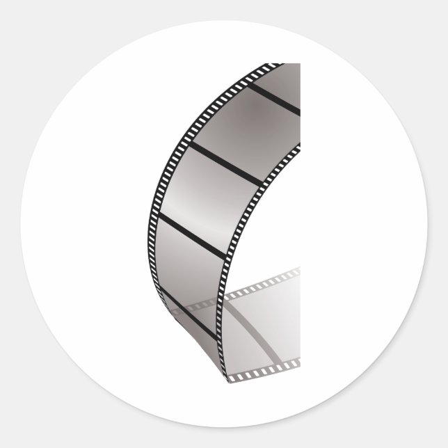 Curved Blank Film Strip Classic Round Sticker (Front)
