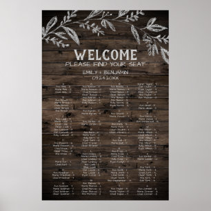 Curved Branch   Wooden Alphabetical Seating Chart