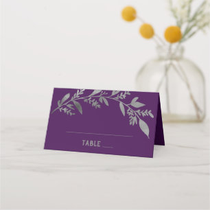 Curved Branches Silver Wedding Place Card