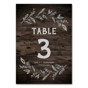 Curved Branches   Wooden Table Number