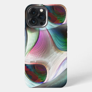Curved chequerboard shapes in almost chrome colour iPhone 13 pro max case