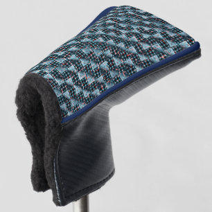 Curved chess squares exposed to destructive mosaic golf head cover