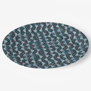 Curved chess squares exposed to destructive mosaic paper plate