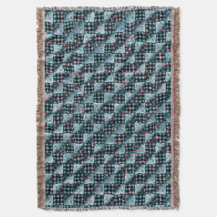 Curved chess squares exposed to destructive mosaic throw blanket