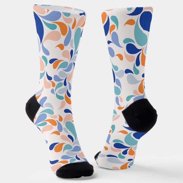 Curved Drops Design: Where Artistic Patterns Meet  Socks (Angled)
