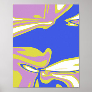 Curved Flowing Lines in a Layered Abstract Pattern Poster