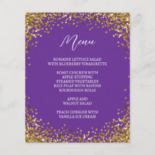 Curved Gold Glitter Royal Purple Menu