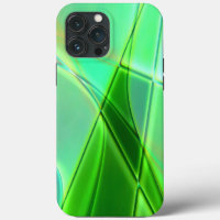 Curved green geometric shapes with deep contours  