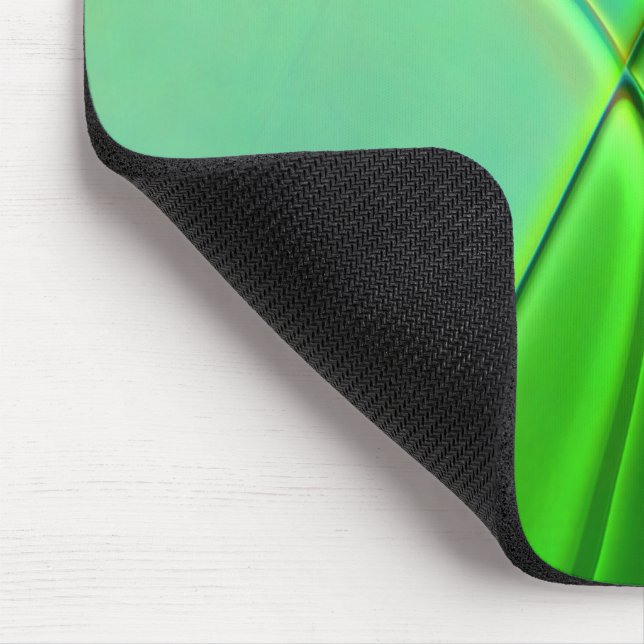 Curved green geometric shapes with deep contours   mouse mat (Corner)