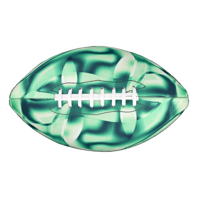 Curved green shapes of acrylic, mint green shades american football (Front)