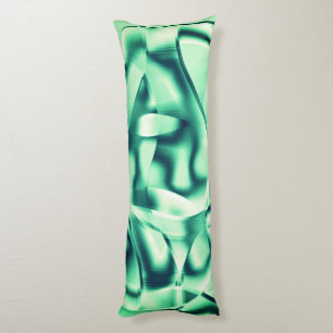 Curved green shapes of acrylic, showy mint shades body cushion