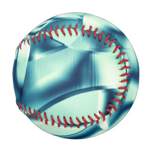 Curved greenish blue shapes, showy cyan tones baseball