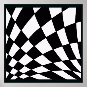 Curved Grid   Modern Poster