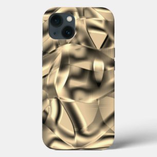Curved khaki or beige shapes, with luminous tones iPhone 13 case