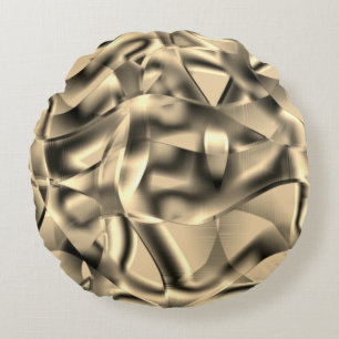 Curved khaki or beige shapes, with luminous tones round cushion
