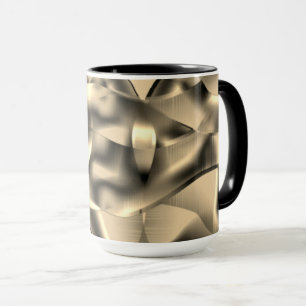 Curved khaki or beige shapes, with showy tones mug