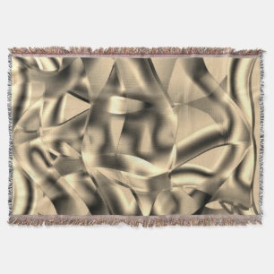 Curved khaki or beige shapes, with showy tones throw blanket