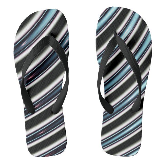 Curved Lines Close Up Of A Fractal Flip Flops (Footbed)