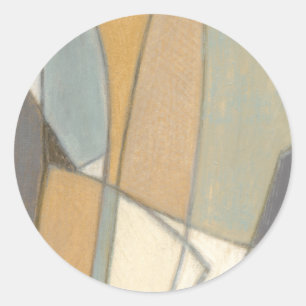 Curved Lines & Muted Earth Tones Classic Round Sticker