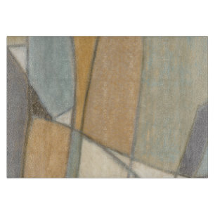 Curved Lines & Muted Earth Tones Cutting Board