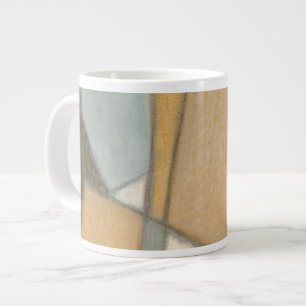 Curved Lines & Muted Earth Tones Large Coffee Mug