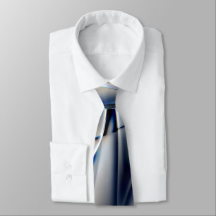Curved lines with blue chrome tone over squares tie
