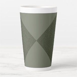 Curved Moss Green & Textured Latte Mug