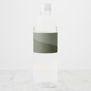 Curved Moss Green Water Bottle Label