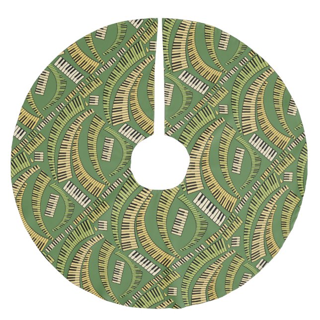 Curved Piano Keys Brushed Polyester Tree Skirt (Front)