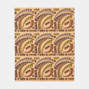 Curved Piano Keys Fleece Blanket