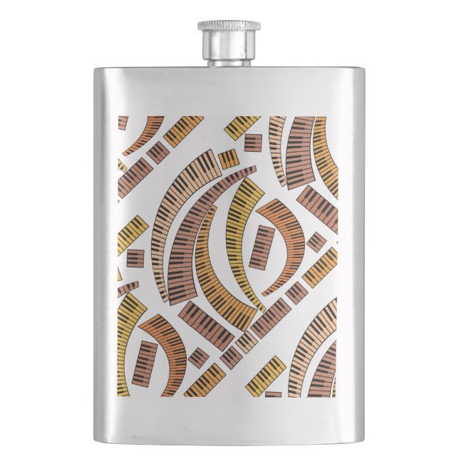 Curved Piano Keys Hip Flask (Front)