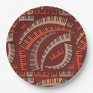 Curved Piano Keys Paper Plate