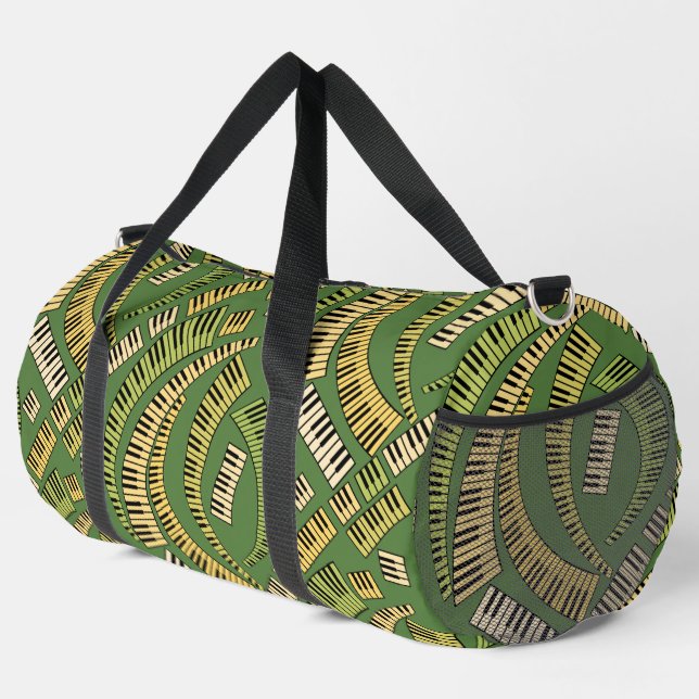 Curved Piano Keys Pattern Duffle Bag (Right Corner)