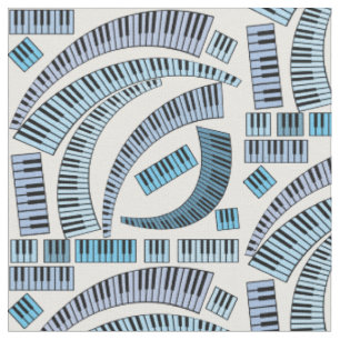 Curved Piano Keys Pattern Fabric