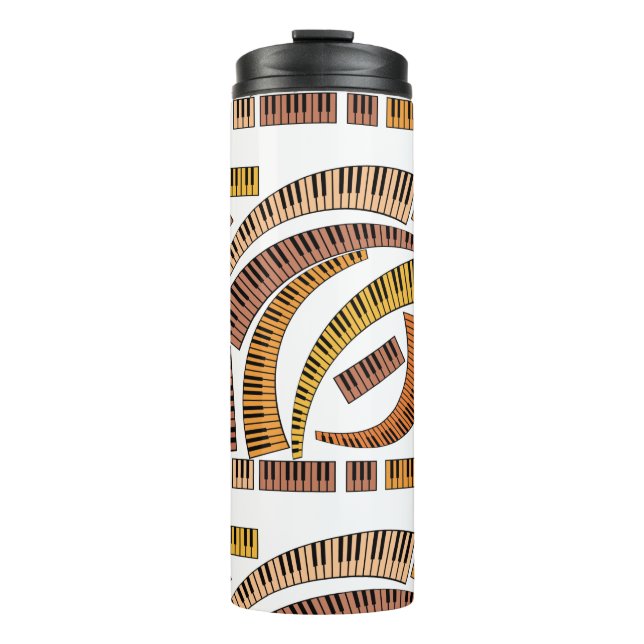 Curved Piano Keys Thermal Tumbler (Front)