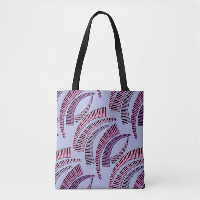 Curved Piano Keys Tote Bag (Front)