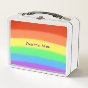 Curved rainbow blends, your text, lunch box