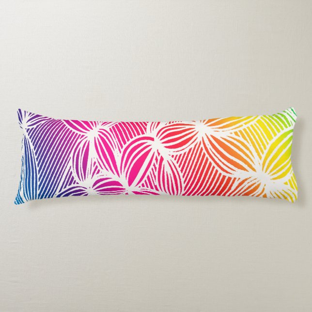 Curved rainbow lines body cushion (Front)