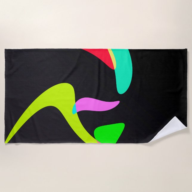 Curved shapes beach towel (Front)