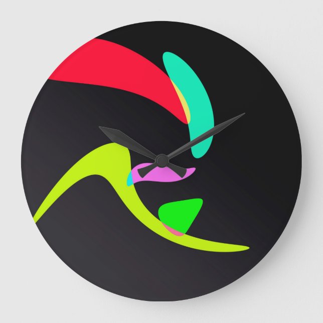 Curved shapes large clock (Front)