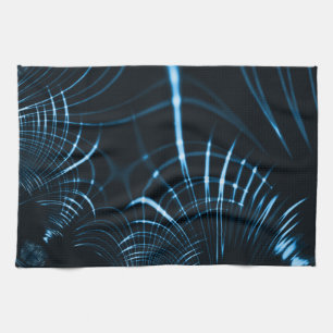 Curved sharp claws or thorns of blue tones tea towel
